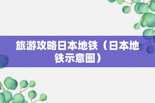 旅游攻略日本地铁（日本地铁示意图）