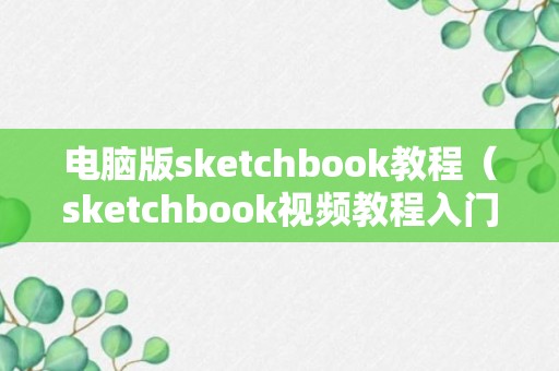 电脑版sketchbook教程（sketchbook视频教程入门）