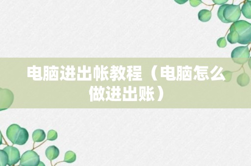 电脑进出帐教程（电脑怎么做进出账）