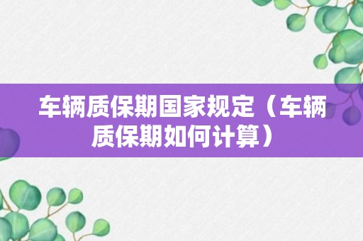 车辆质保期国家规定（车辆质保期如何计算）