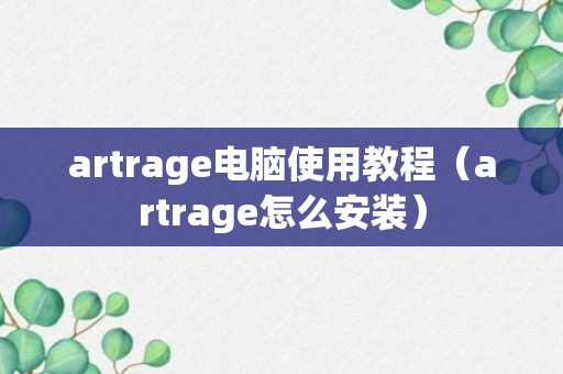 artrage电脑使用教程（artrage怎么安装）