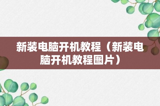 新装电脑开机教程（新装电脑开机教程图片）