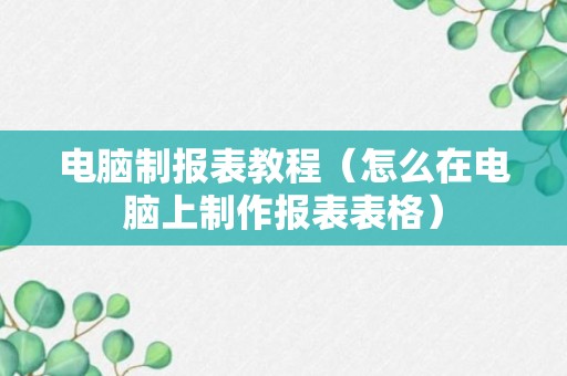 电脑制报表教程（怎么在电脑上制作报表表格）