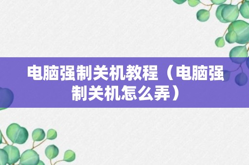 电脑强制关机教程（电脑强制关机怎么弄）