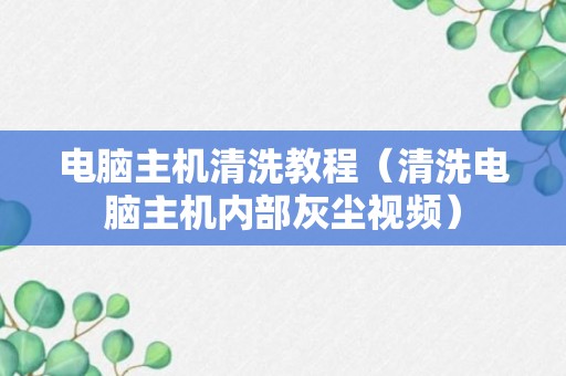 电脑主机清洗教程（清洗电脑主机内部灰尘视频）