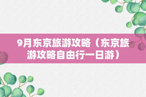 9月东京旅游攻略（东京旅游攻略自由行一日游）