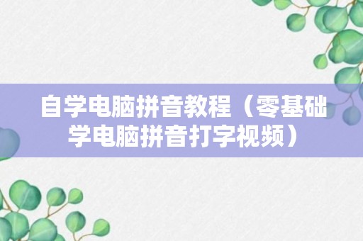 自学电脑拼音教程（零基础学电脑拼音打字视频）