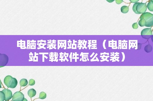 电脑安装网站教程（电脑网站下载软件怎么安装）