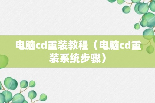 电脑cd重装教程（电脑cd重装系统步骤）