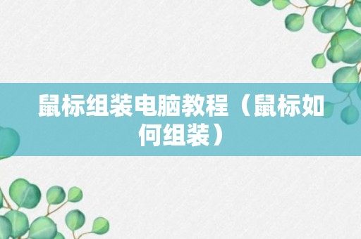 鼠标组装电脑教程（鼠标如何组装）