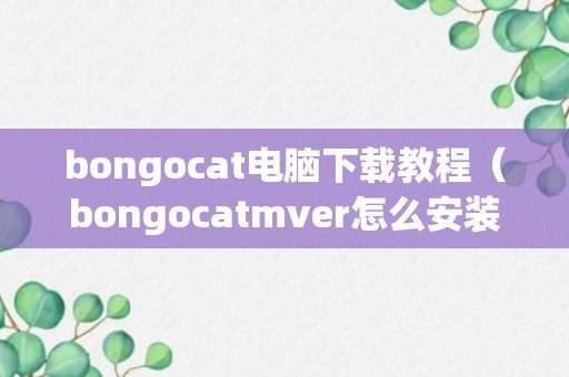 bongocat电脑下载教程（bongocatmver怎么安装软件）