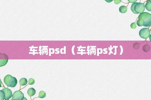 车辆psd（车辆ps灯）