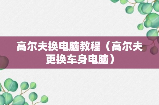 高尔夫换电脑教程（高尔夫更换车身电脑）