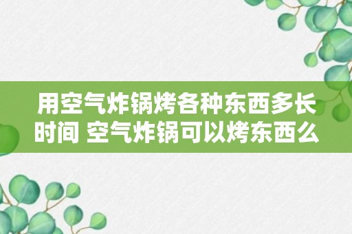 用空气炸锅烤各种东西多长时间 空气炸锅可以烤东西么