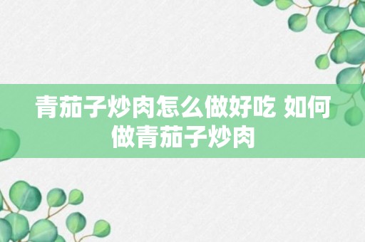 青茄子炒肉怎么做好吃 如何做青茄子炒肉