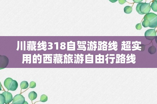 川藏线318自驾游路线 超实用的西藏旅游自由行路线