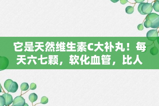 它是天然维生素C大补丸！每天六七颗，软化血管，比人参还养人！