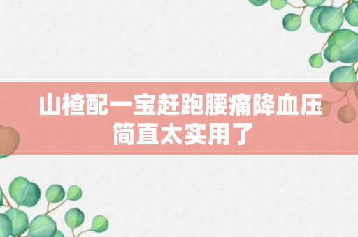 山楂配一宝赶跑腰痛降血压 简直太实用了