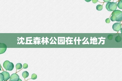 沈丘森林公园在什么地方