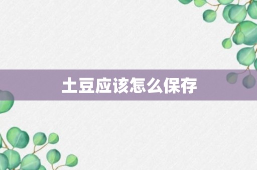 土豆应该怎么保存