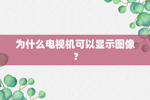 为什么电视机可以显示图像？