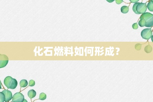 化石燃料如何形成？