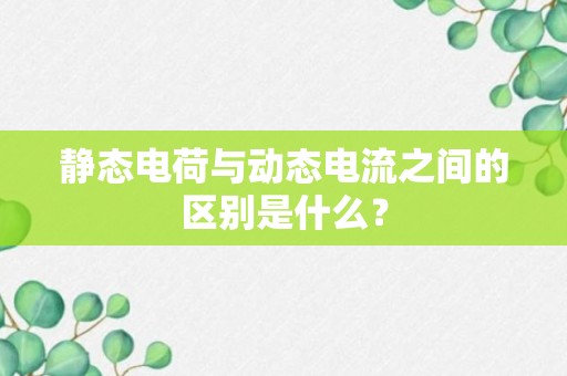 静态电荷与动态电流之间的区别是什么？