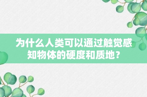 为什么人类可以通过触觉感知物体的硬度和质地？