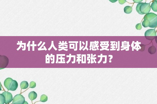 为什么人类可以感受到身体的压力和张力？