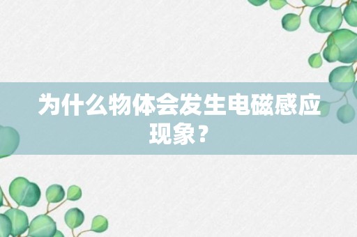 为什么物体会发生电磁感应现象？