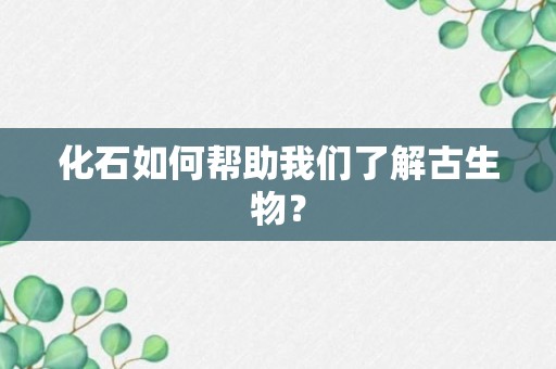 化石如何帮助我们了解古生物？