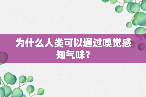 为什么人类可以通过嗅觉感知气味？