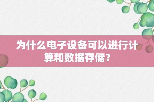 为什么电子设备可以进行计算和数据存储？