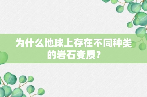 为什么地球上存在不同种类的岩石变质？