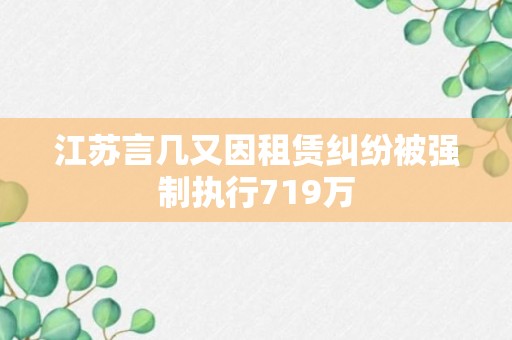 江苏言几又因租赁纠纷被强制执行719万