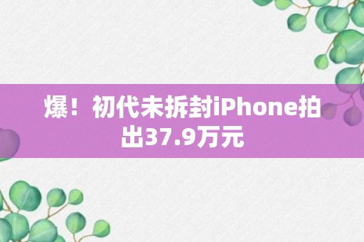 爆！初代未拆封iPhone拍出37.9万元