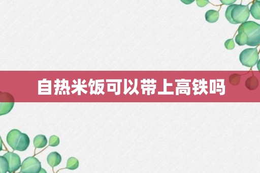 自热米饭可以带上高铁吗