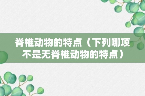 脊椎动物的特点（下列哪项不是无脊椎动物的特点）