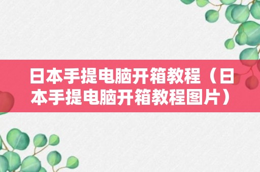 日本手提电脑开箱教程（日本手提电脑开箱教程图片）