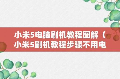 小米5电脑刷机教程图解（小米5刷机教程步骤不用电脑）