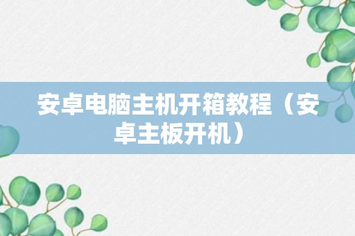 安卓电脑主机开箱教程（安卓主板开机）