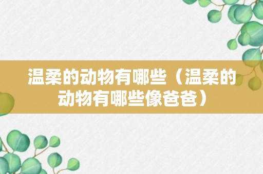 温柔的动物有哪些（温柔的动物有哪些像爸爸）