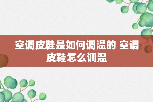 空调皮鞋是如何调温的 空调皮鞋怎么调温