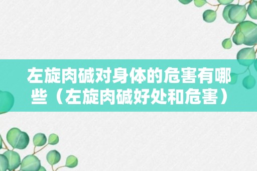 左旋肉碱对身体的危害有哪些（左旋肉碱好处和危害）