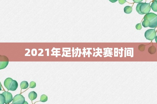 2021年足协杯决赛时间