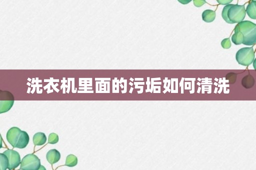 洗衣机里面的污垢如何清洗