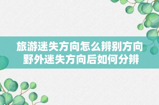 旅游迷失方向怎么辨别方向 野外迷失方向后如何分辨方向