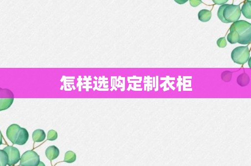 怎样选购定制衣柜