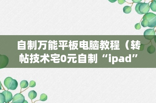 自制万能平板电脑教程（转帖技术宅0元自制“ipad”平板电脑）