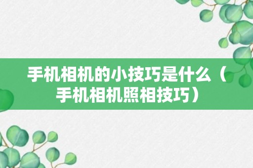 手机相机的小技巧是什么（手机相机照相技巧）